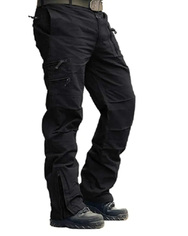 2024 Men's Cargo Pant Cotton Outdoors Tactical Pant Men Vintage Camo Green Work Many Pocket Cotton Camouflage Black Trouser