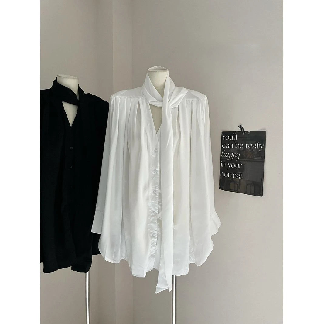 French Elegant Vintage Shirts Office Lady Button Spring Clothing Long Sleeve Loose Casual Korean Fashion Blouse Tees Y2k Tshirts
