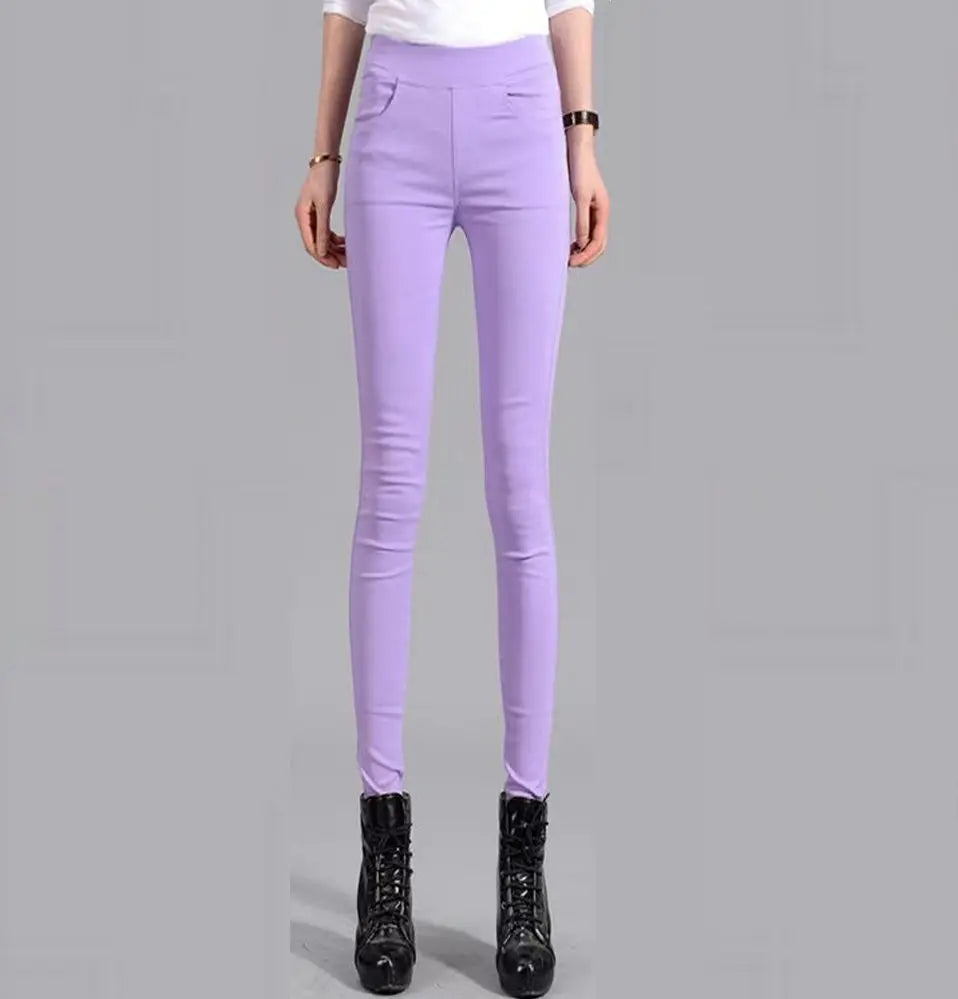 High Elastic Pants Womens  Pencil Push Up Butt Lifting Straight Comfort Korean Style XL Good Stretchy Trouses