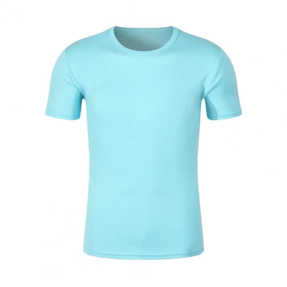 Quick drying T-shirt Unisex Short Sleeve Sport T Shirt Trainer Running T-Shirt Solid Color Breathable Women Men Tee Top S to 4XL