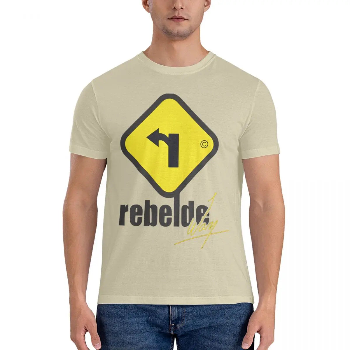 Way T-Shirt for Men Rebelde Vintage Pure Cotton Tee Shirt Round Collar Short Sleeve T Shirt Birthday Present Clothing