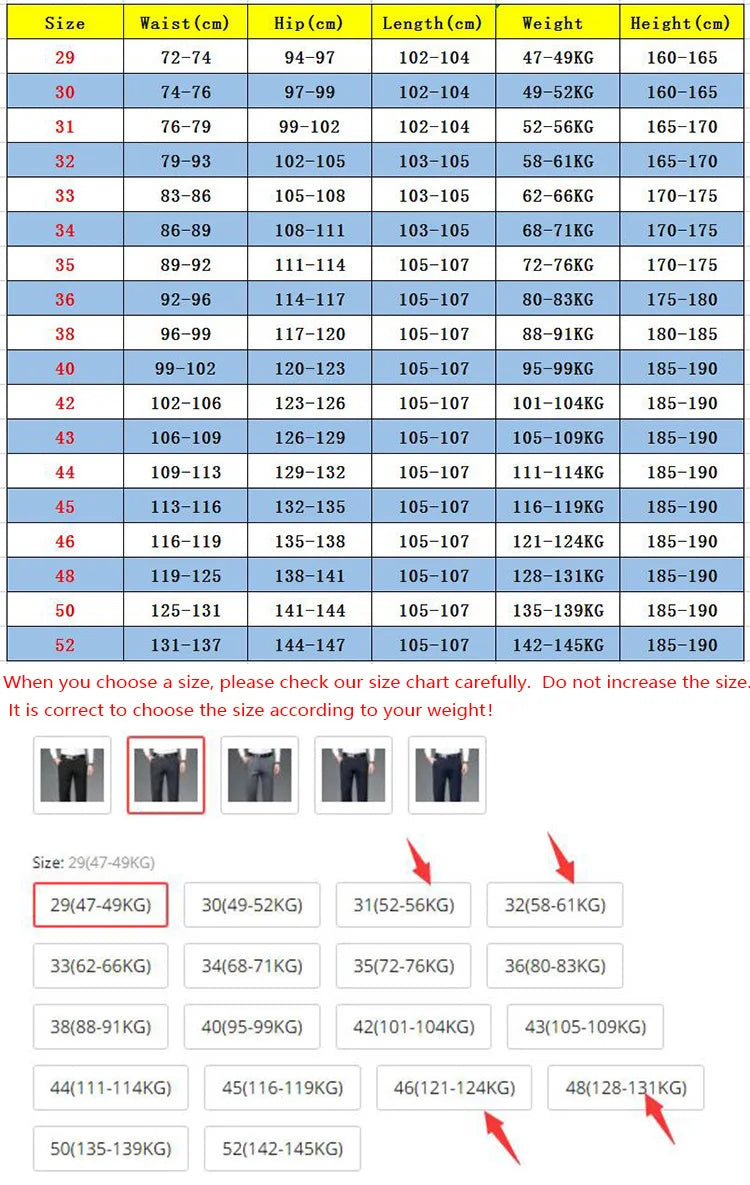 10XL Oversize Men's Business Pants Men Fit Stretch Formal Trousers Husband Elegant Suits Pants Mens Dress Social Casual Pants
