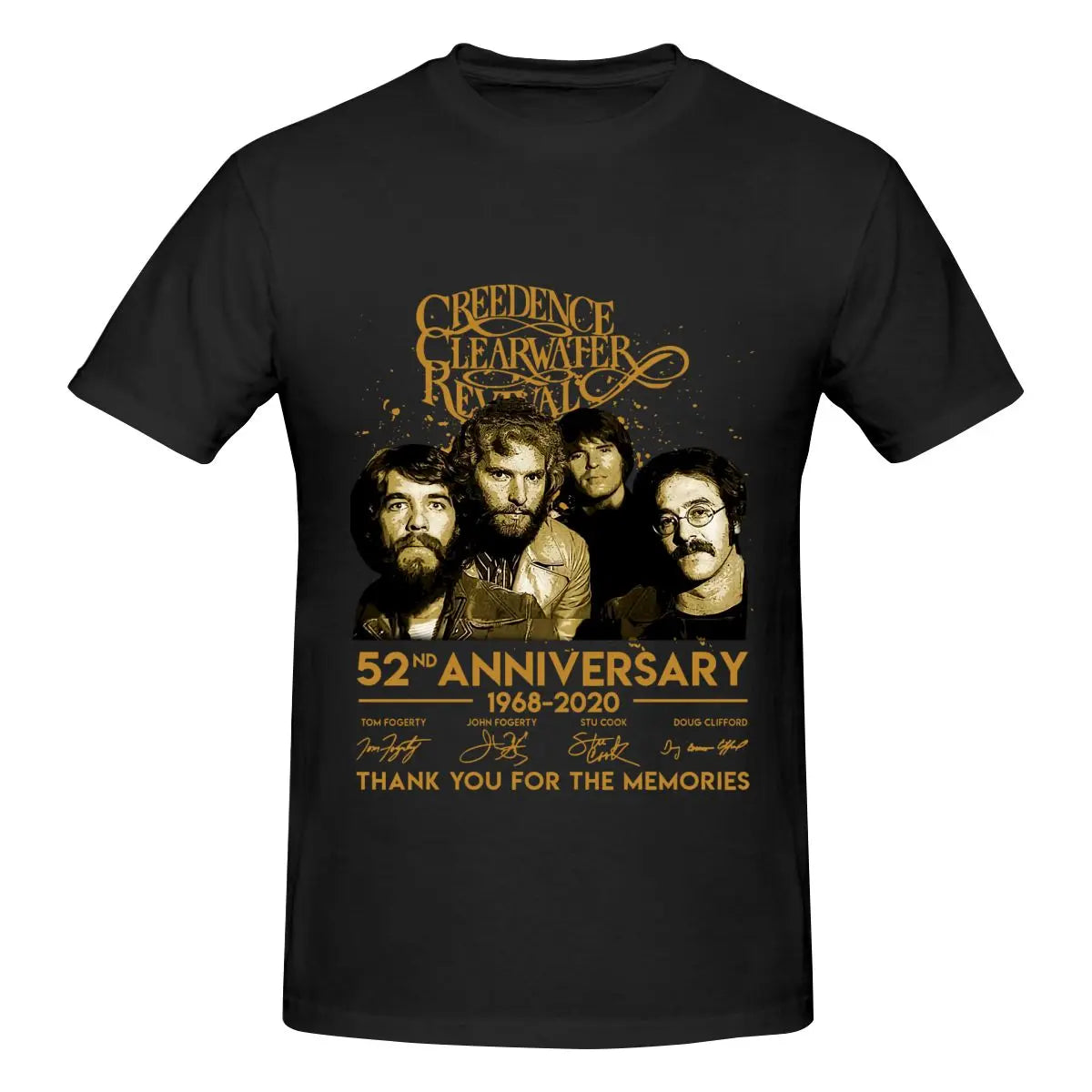 Funny 52 Years Creedence Clearwater Revival Classic Men's T-shirt Printed Tops are loose and slim fit Women's T-shirts