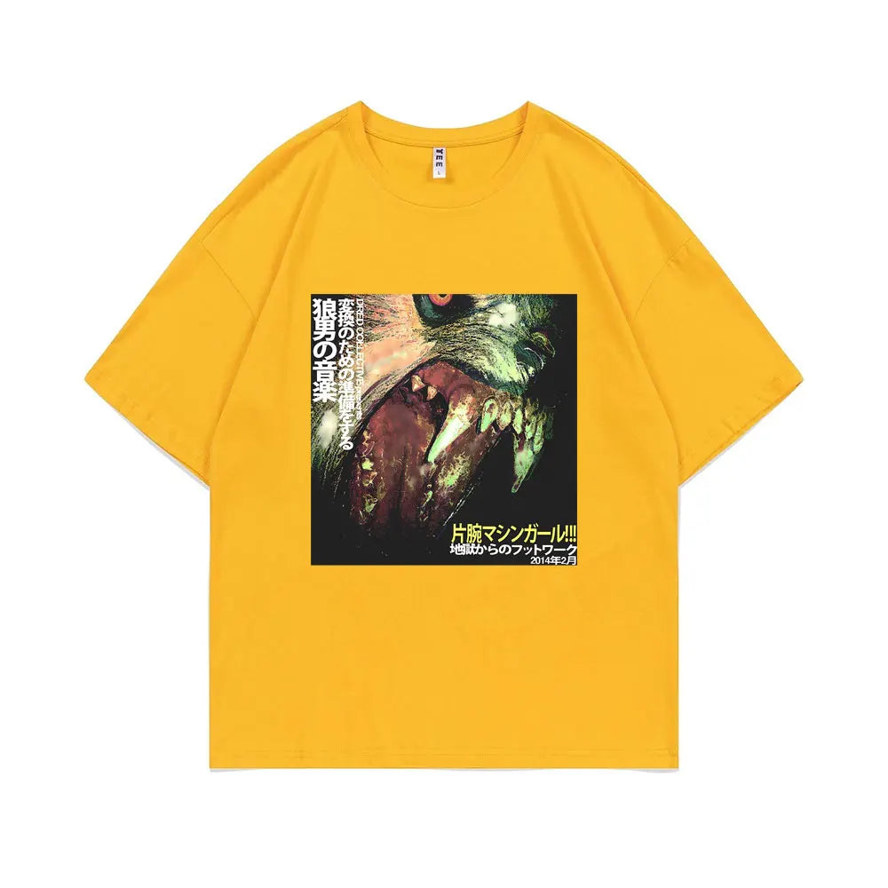 Machine Girl WLFGRL Ghost Graphic T-shirt Men Women Rock Electronic Music O-collar T Shirts Male Casual Pure Cotton Short Sleeve