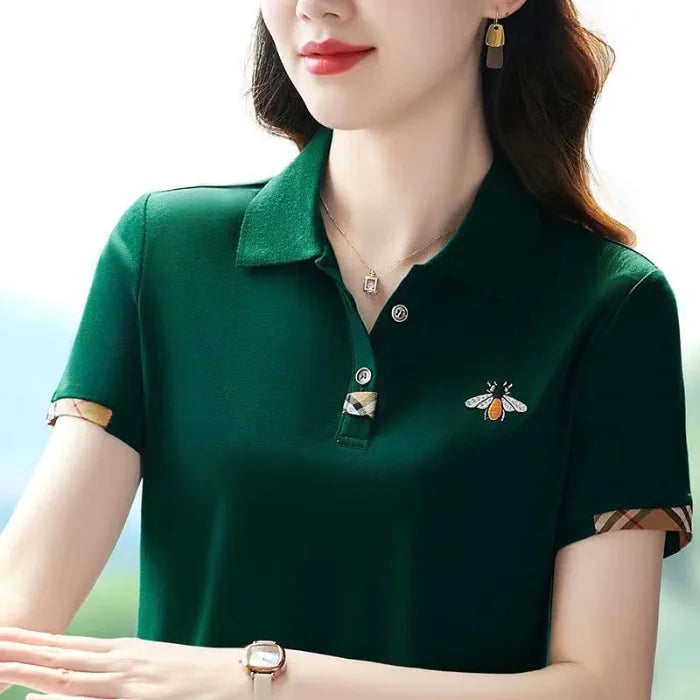 Polo Shirt Women's Summer Designer Lapel Short Sleeve T-shirt 2025 New Fashion Embroidered Thin T-shirt Golf Shirt Women