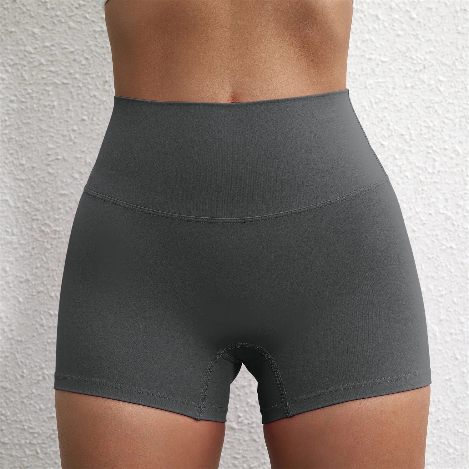 Solid Color Tight Compression Sport Short High Waist Yoga Ultrashort Legging Training Soft Women Gym Athletic Tight Squat Proof