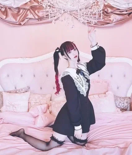 Embroidered Black Suit Mass-Produced Japanese Rojita Lolita Tops Single-Breasted Shirt + Shorts Two Piece Sets Womens Outifits