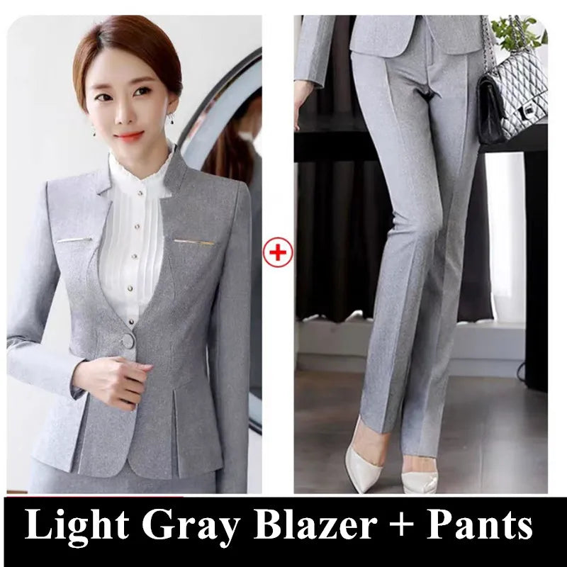 Naviu New Fashion High Quality Ensemble Femme 2 Pièces Pant Suits For Women Clothes Office Lady Formal Work Wear Uniform