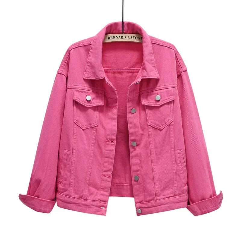 Denim Jacket Women Jeans 2025 Jean Jackets for Women Coat Veste Femme Purple White Yellow Mujer Red Pink Blue Black 3xl 4xl 2025