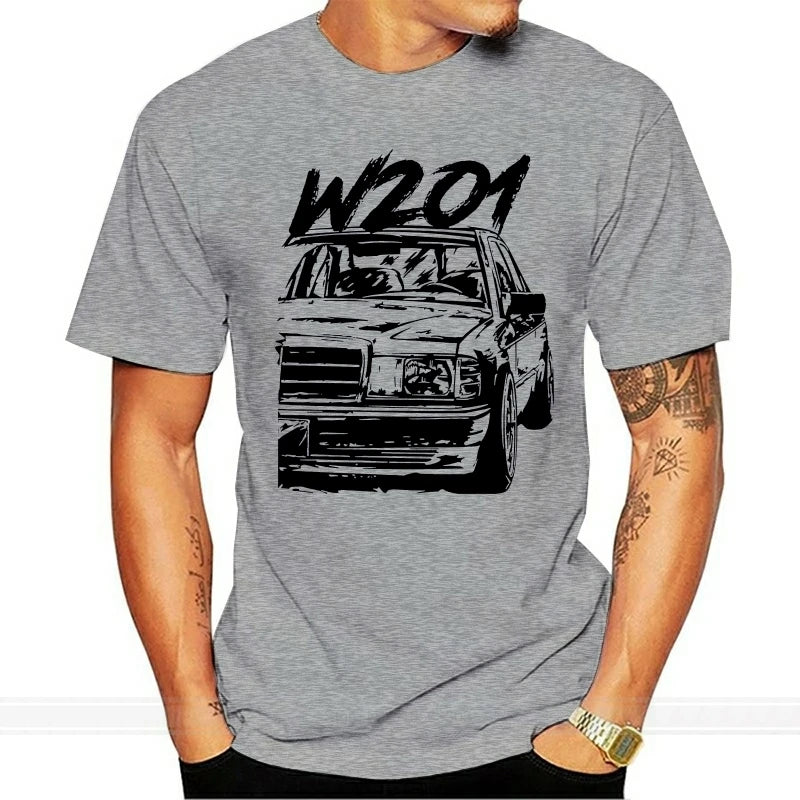 Anime W201 190e Casual New Arrival Tee Shirt Man Fashion Crewneck T-Shirt Fashionable  Cotton