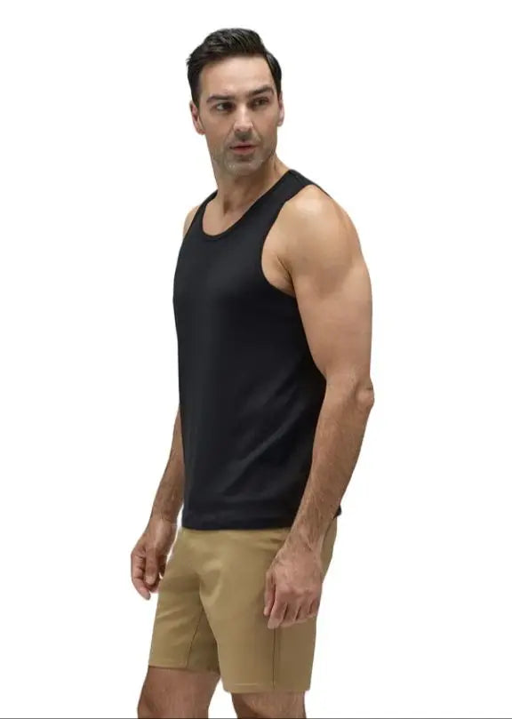 100% Merino Wool Tank Top Men Ultralight Merino Wool Base Layer Tank Tops Men Sleeveless Shirt Wicking Breathable Anti-Odor