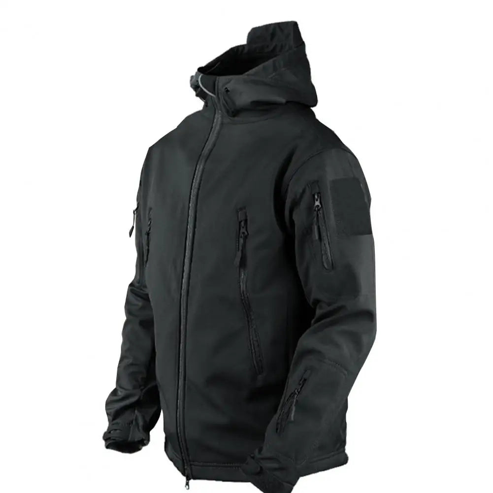 Stand Neck Jacket Thermal Warm Work Coats Safari Jacket Hiking Outwear Windbreaker Fastener Tape Mountaineering Jacket