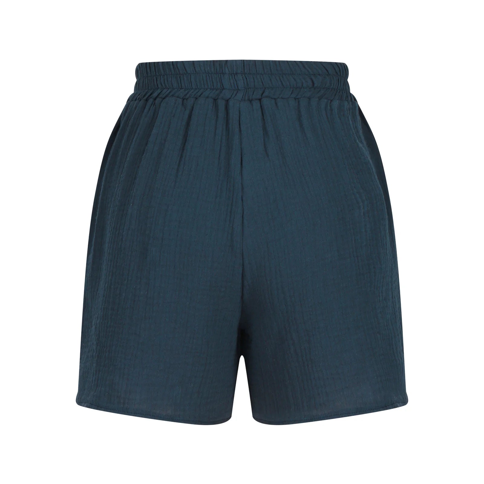 Ladies casual loose cotton elastic waist lace-up shorts
