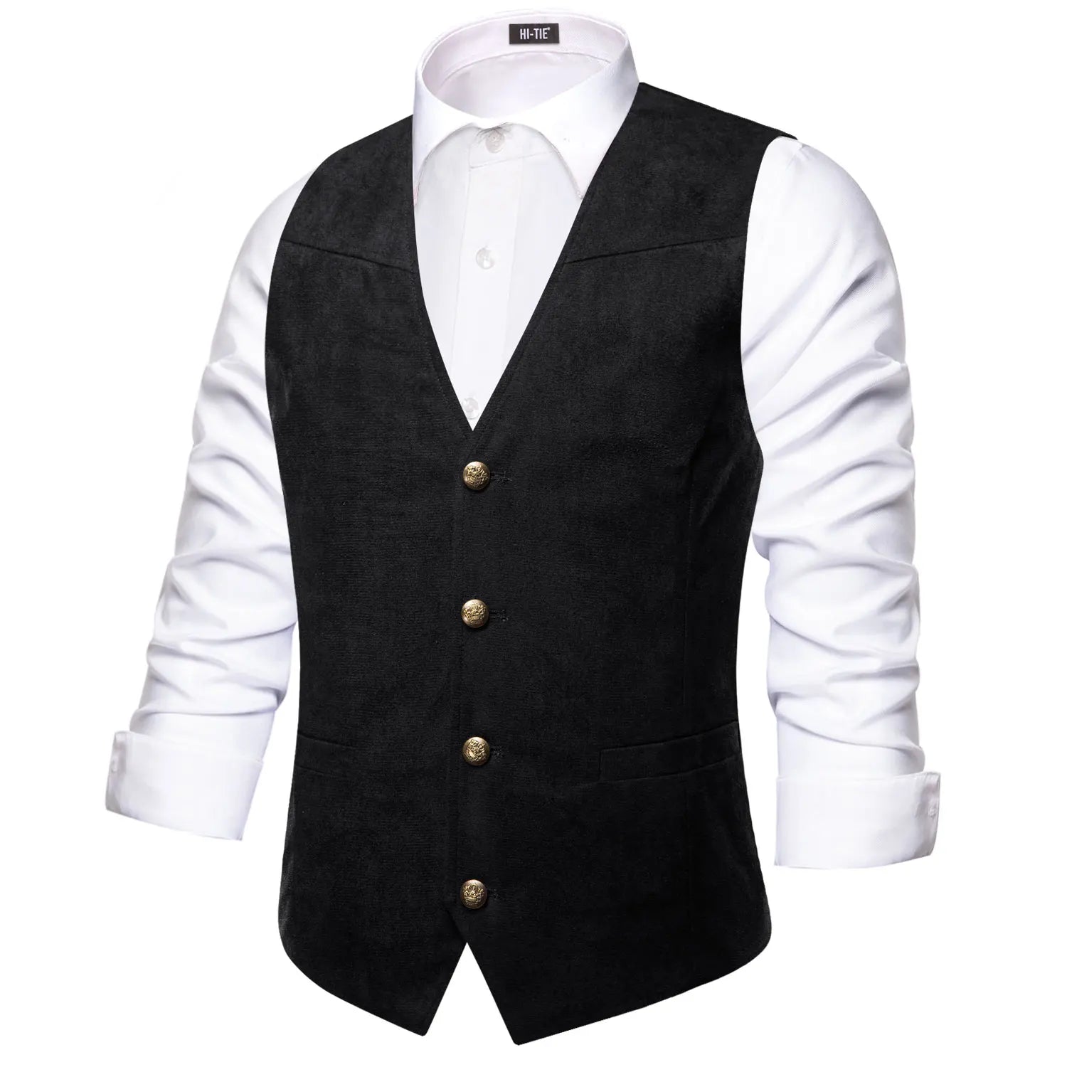 Hi-Tie Luxury Men Vest Suede Fabric Solid Waistcoat Casual Fit High Quality Wedding Business Beige Brown Black Red Green Silvery