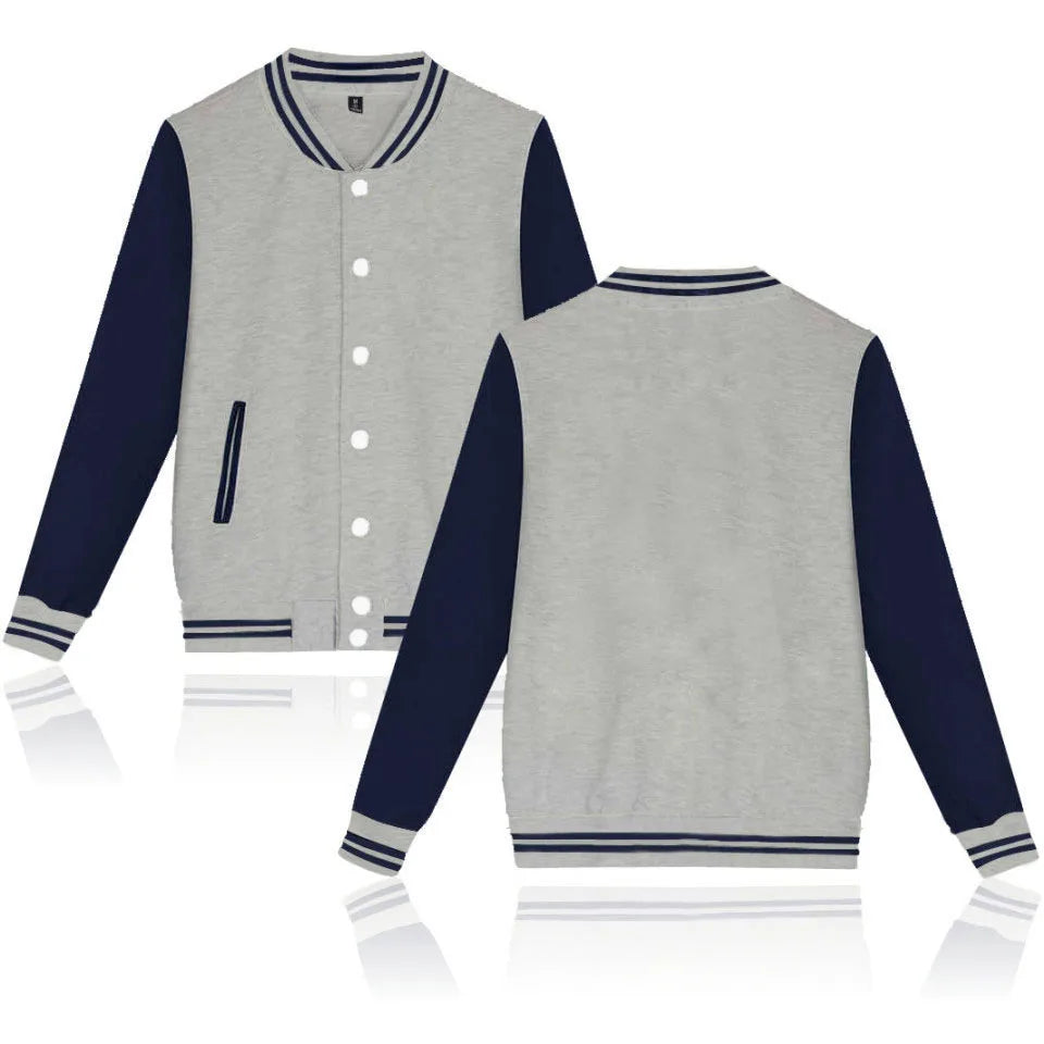 Customized Your Image logo Varsity Baseball Bomber Jacket Men Women Hip Hop Harajuku Jackets Kids Boys Girls Single Coats