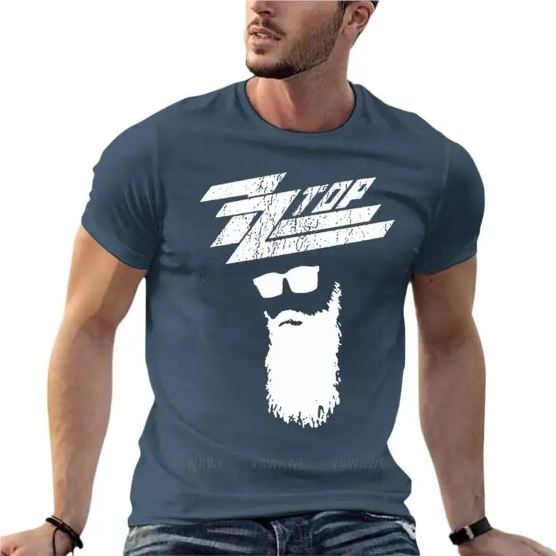 Zz Top Rock Band Logo Oversize T Shirt Summer Men Clothing  Cotton Streetwear Big Size Top Tee