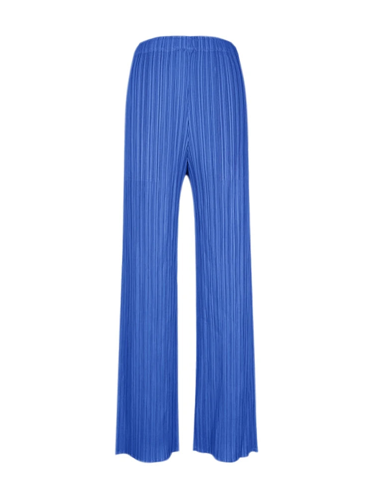 Spring Summer Autumn Women's Casual Elegant Miyake Designer Classical Loose Straight Pleated Pants High Waist Trousers In Stock