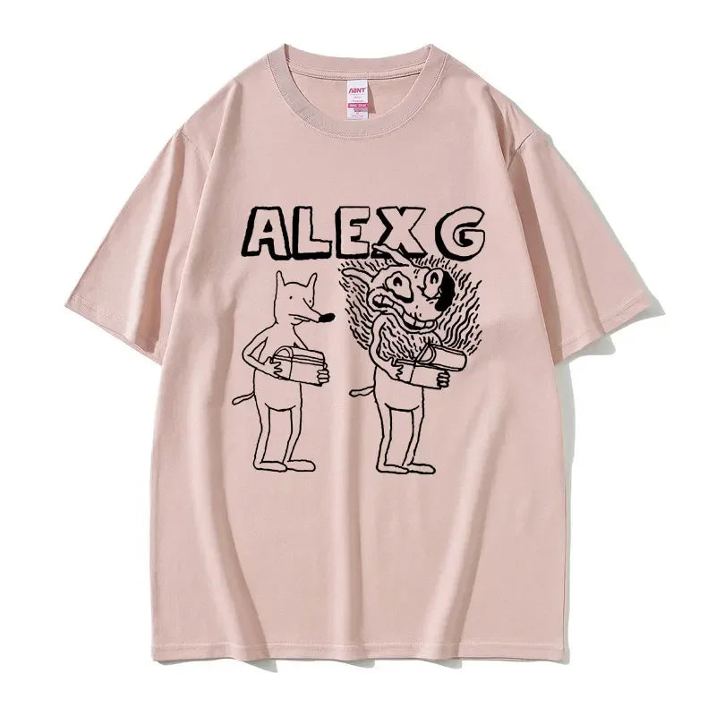 Singer Alex G Print T-shirt Male Summer Casual Tees Short Sleeve Men Women Fashion FunnyTshirt Unisex Vintage T Shirt