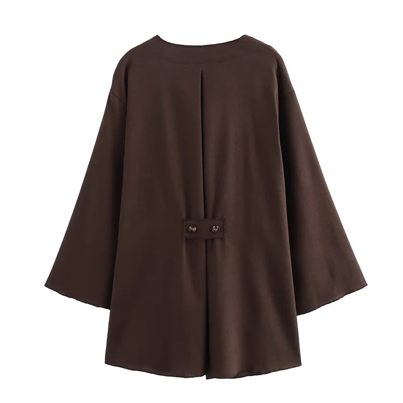 Elegant Women Lace Up V Neck Long Sleeve Linen Crossover Kimono Casual Summer Shirt