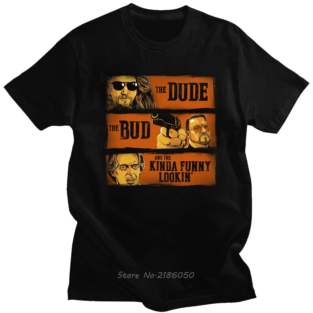 The Big Lebowski The Dude The Bud And The Kinda Tee Tops Men Short Sleeves Walter Sobchak T-shirt Cotton T Shirts Harajuku