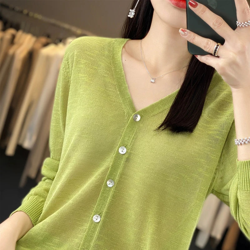 Summer New Women's Floral Yarn Ice Silk Knitted Cardigan Breathable Cool Sun Protection Sexy Cardigan NJR-330