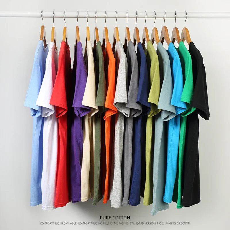 Summer New Men's 100% Cotton T-Shirt Solid Color Soft Touch Fabric Men's Basic Tops Tees Casual Men Clothing Fashion Tops Tees
