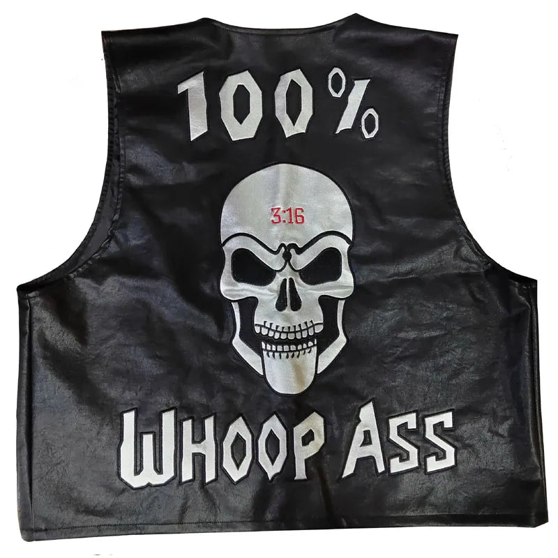 Stone Cold Steve Austin SOB Vest Black 3:16 Skull 100% WHOOP ASS