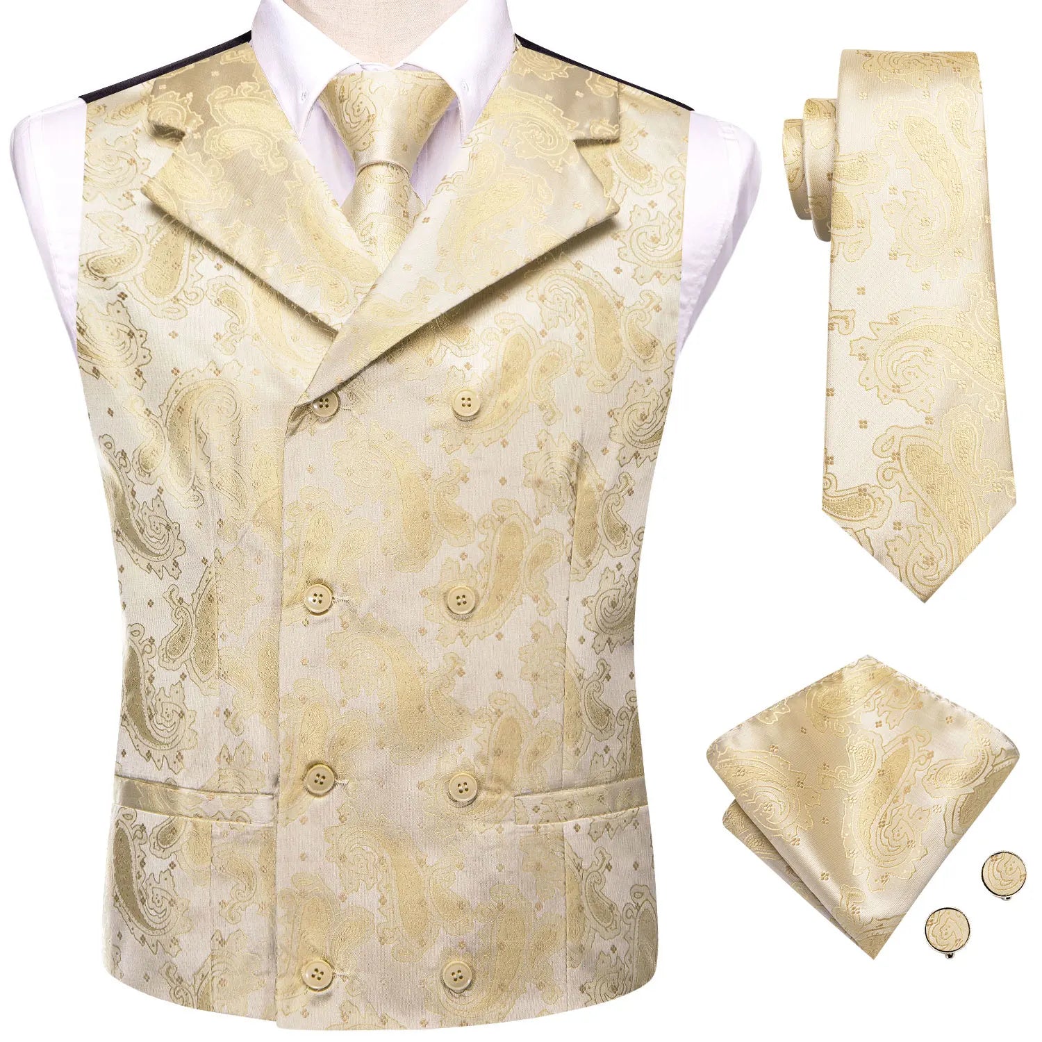 Hi-Tie Dark Red Men's Vests Silk Paisley Jacquard Waistcoat Jacket NeckTie Hanky Cufflinks for Men Business Party Designer Gifts