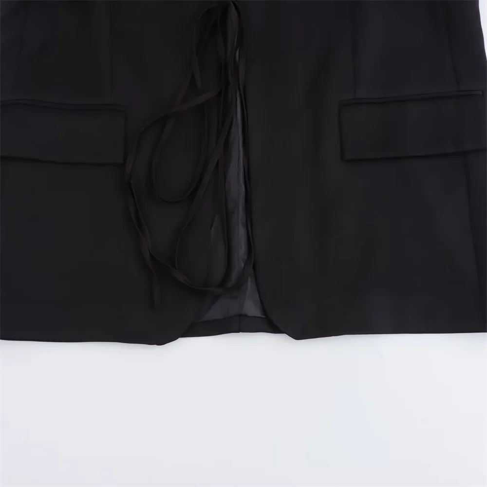 2024 autumn new women's clothing European and American style fashionable bow decoration loose suit jacket