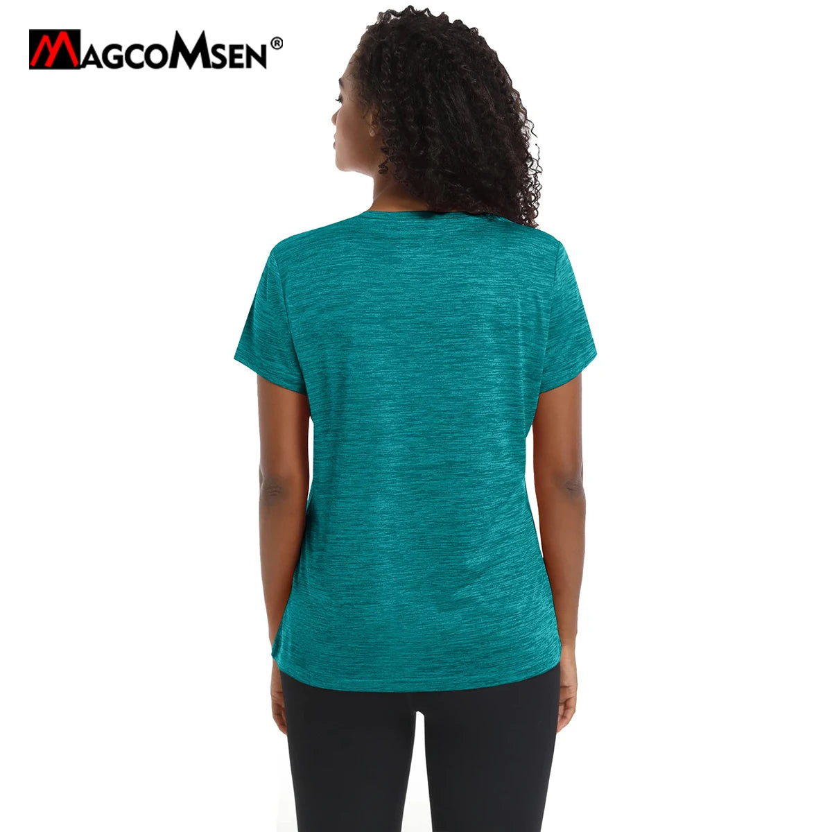 MAGCOMSEN Women's T-Shirts Casual Crewneck Short Sleeve Quick Dry Shirts Lightweight Performance Tees Hiking Gym Workout Tops