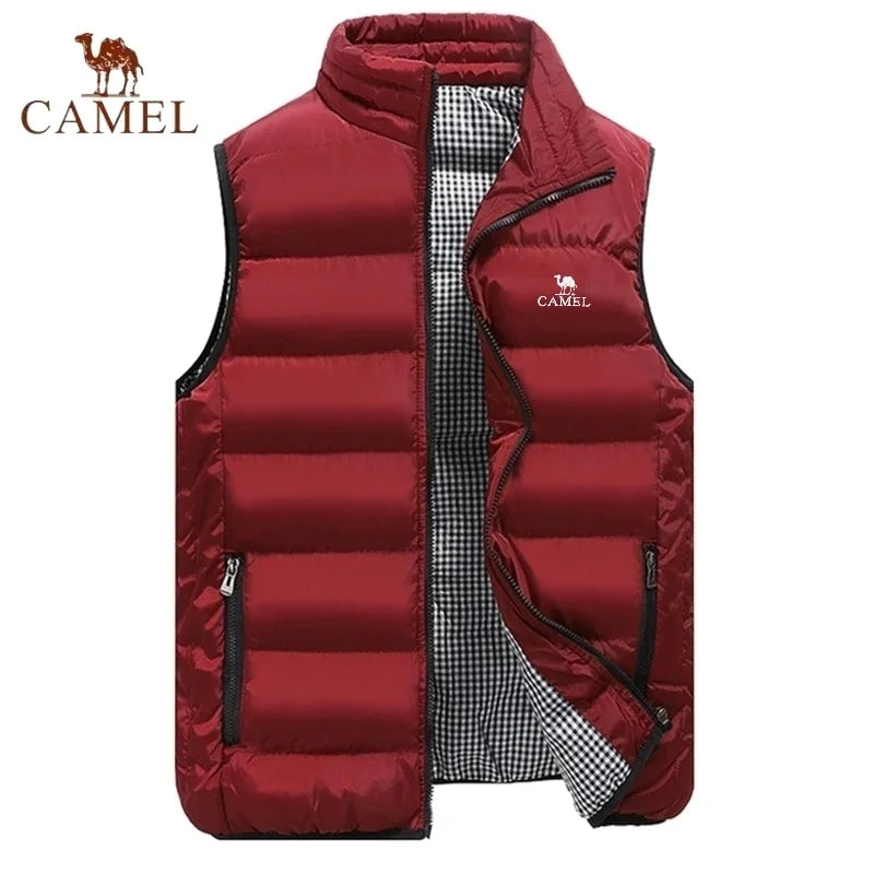 Embroidered CAMEL High-end Cotton Vest Jacket, Men's Autumn and Winter Hot Selling Fashion Casual Comfortable Sleeveless Jacket