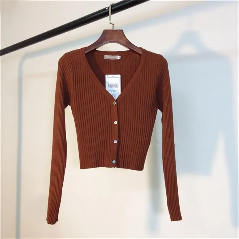 Neploe Spring Newly Patchwork Women Cardigans 2025 Fashion Slim Ladies Knitted Sweater Long Sleeve Buttons Sweaters 65057
