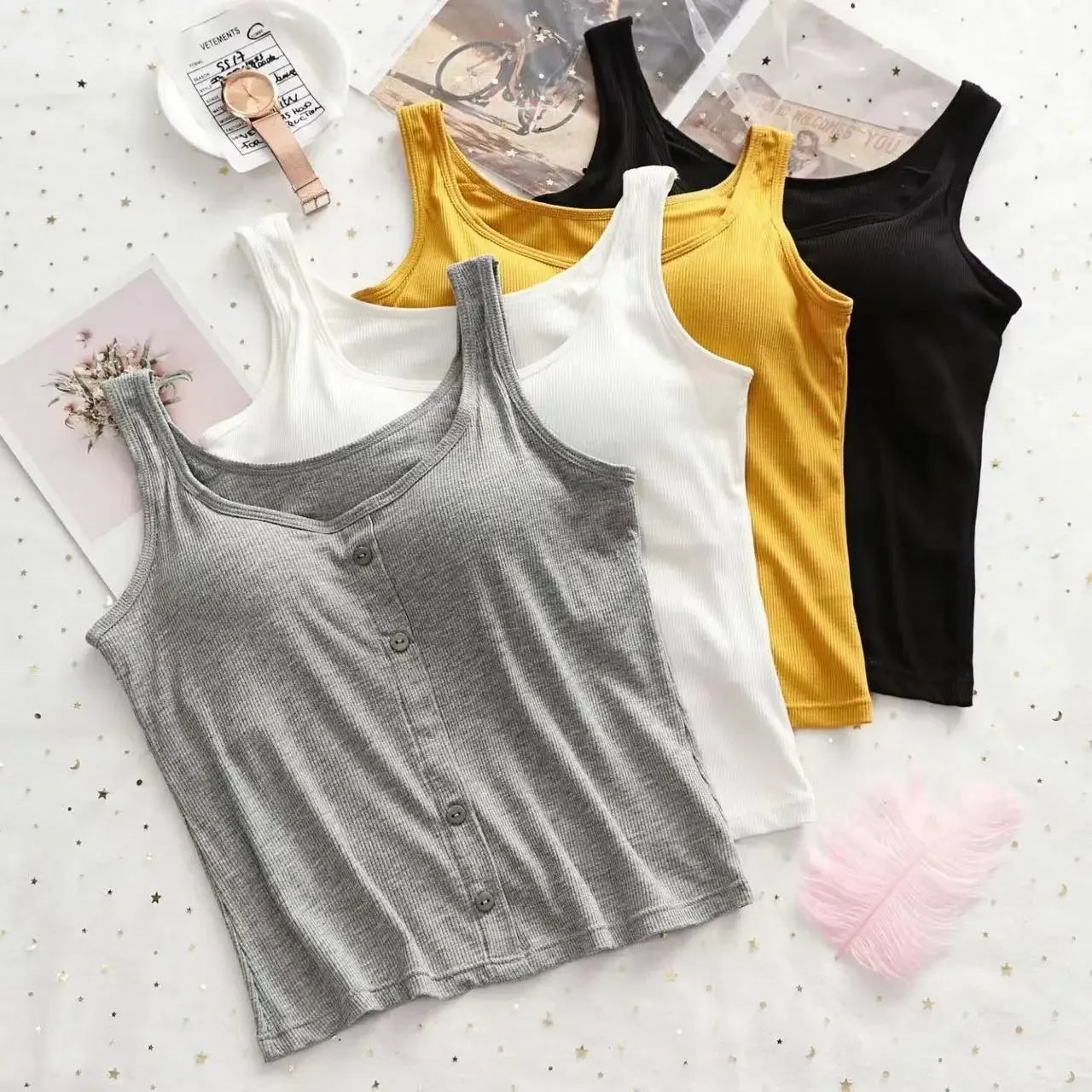 M-3XL For 35-75kg Modal Plus Size Women Camisole Top with Chest Pad Soft Comfortable Tank Tops