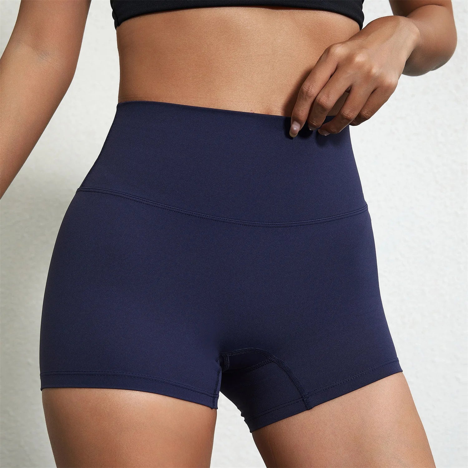 Solid Color Tight Compression Sport Short High Waist Yoga Ultrashort Legging Training Soft Women Gym Athletic Tight Squat Proof