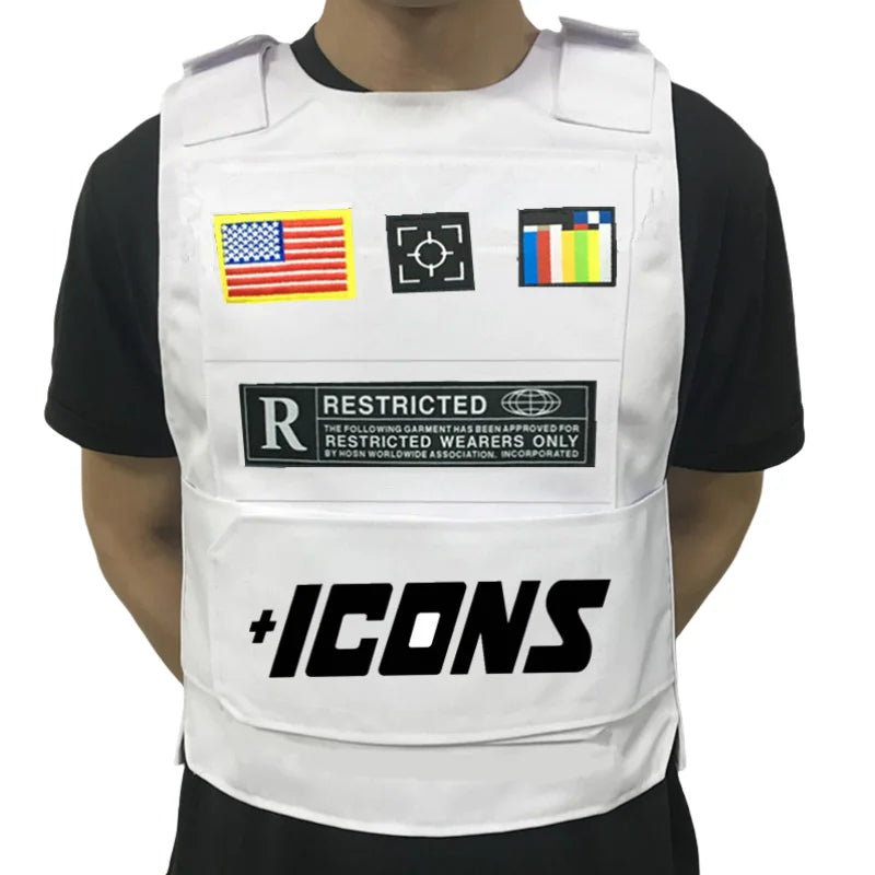 Hot Selling ICONS Oxford Casual Street Vest Sleeveless Men Multifunctional Singlet Adjustable Tactical Vest For Fishing Training
