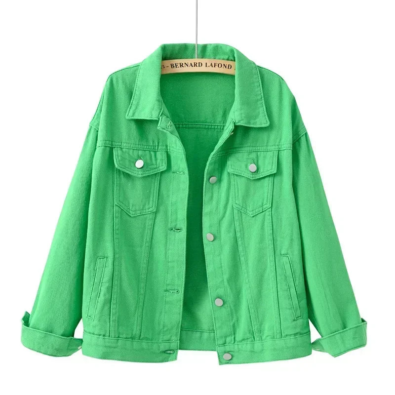 Denim Jacket Women Jeans 2025 Jean Jackets for Women Coat Veste Femme Purple White Yellow Mujer Red Pink Blue Black 3xl 4xl 2025