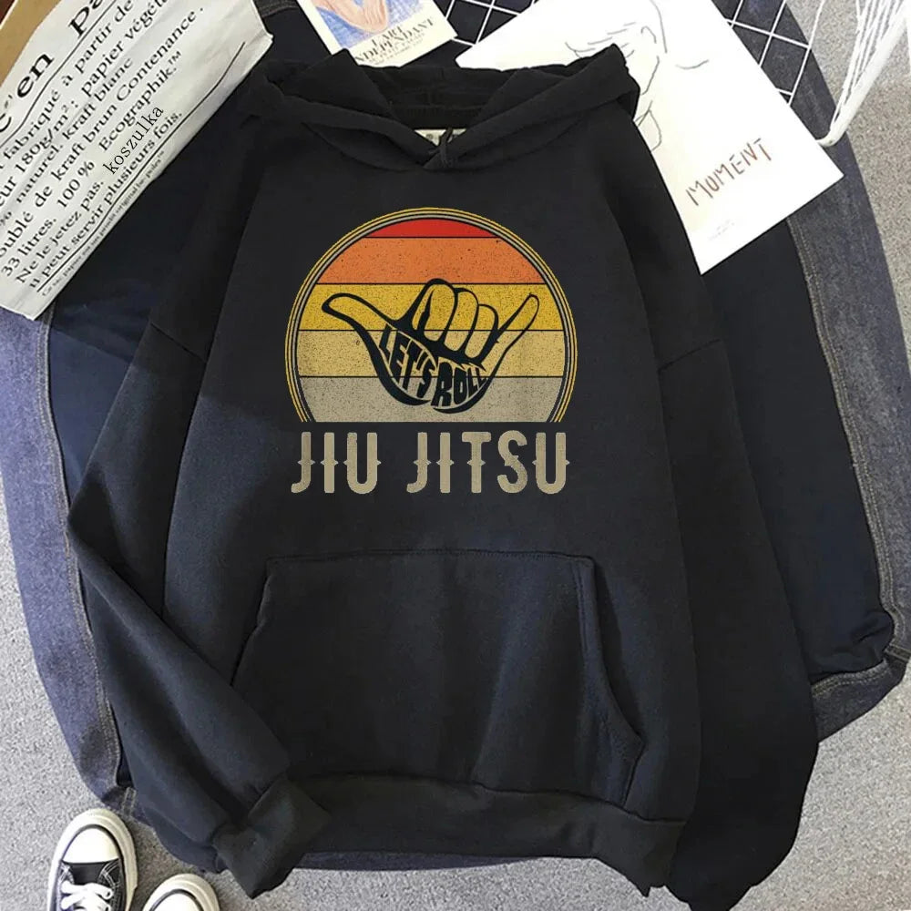 Funny Retro Jiu Jitsu Dad BJJ Father Vintage Hoodie  Graphic Streetwear Birthday Gifts Summer Style Hoodie