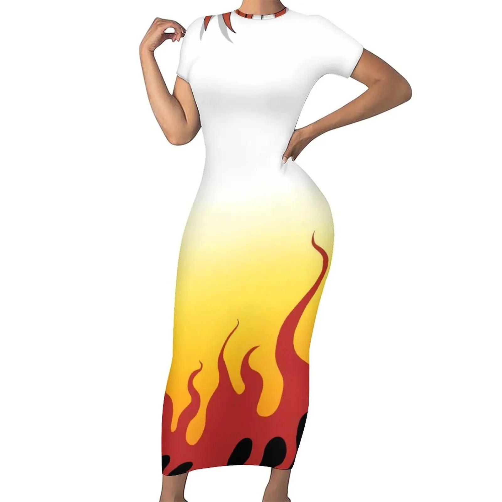 Nezuko Kamado Pink Bodycon Dress Woman Kimetsu No Yaiba Anime Demon Slayer Kawaii Maxi Dresses Holiday Aesthetic Print Dress