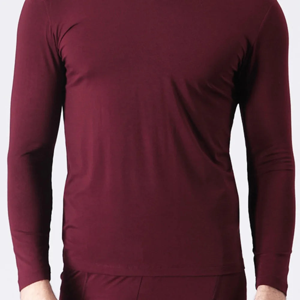 Breathable Bamboo Fiber T Shirt Men Long Sleeve Soft Black Autumn Clothes Solid Color Round Neck Tops Camiseta Hombre Fitness XL