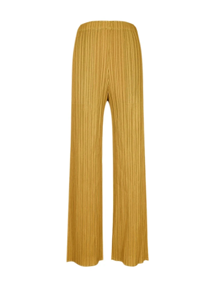 Spring Summer Autumn Women's Casual Elegant Miyake Designer Classical Loose Straight Pleated Pants High Waist Trousers In Stock