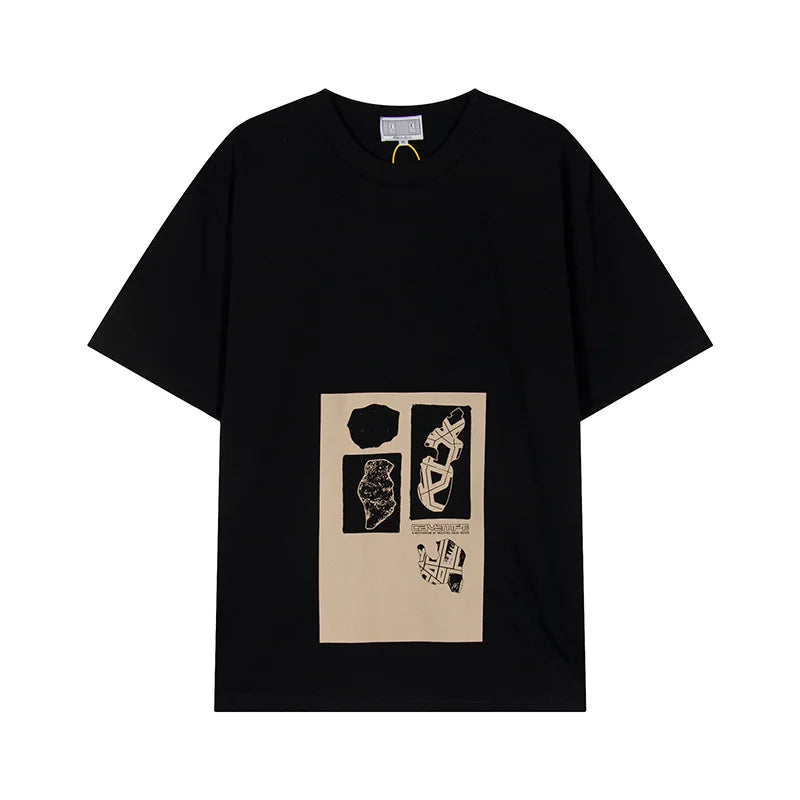 Vintage Batik Trapezoidal Logo Embroidery CAVEMPT T Shirt Men Women Oversized Short Sleeves Tee 100% Cotton CAV EMPT C.E T-Shirt