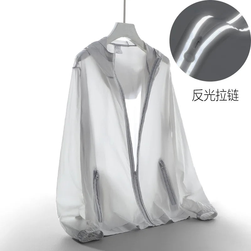 5XL 6XL 7XL 8XL Large Size Lightweight Hooded Jacket 2022 Summer Classic Style Breathable Men's Sun Protection Jacket