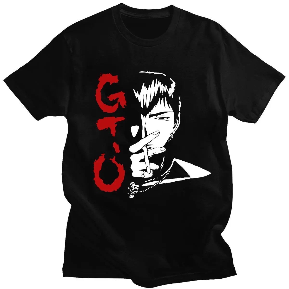 Harajuku Funny Anime Great Teacher Onizuka Men's T Shirt Short Sleeve GTO Manga Tshirt O-neck Tee Top Japan Eikichi Male T-Shirt