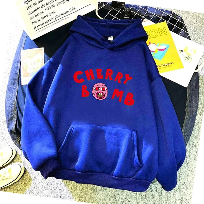 Winter Womens Hoodie The Creator Cherry Bomb Graphic Vintage Hip Hop Sweatshirts Casual Streetwear Unisex Pullover Women Hoodies