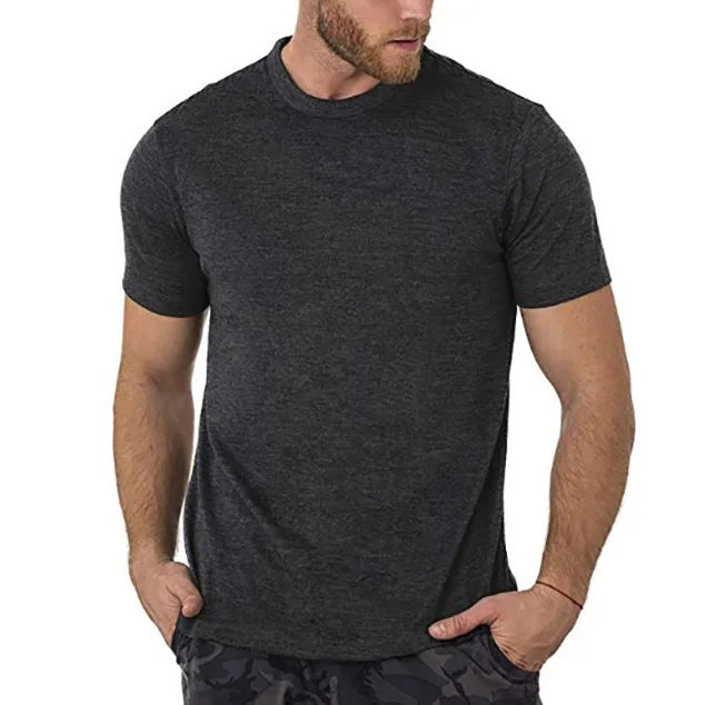 Men's Merino Wool Base Layer Tee T-Shirt 180GSM Wicking Breathable Quick Dry Anti-Odor ASIA Size