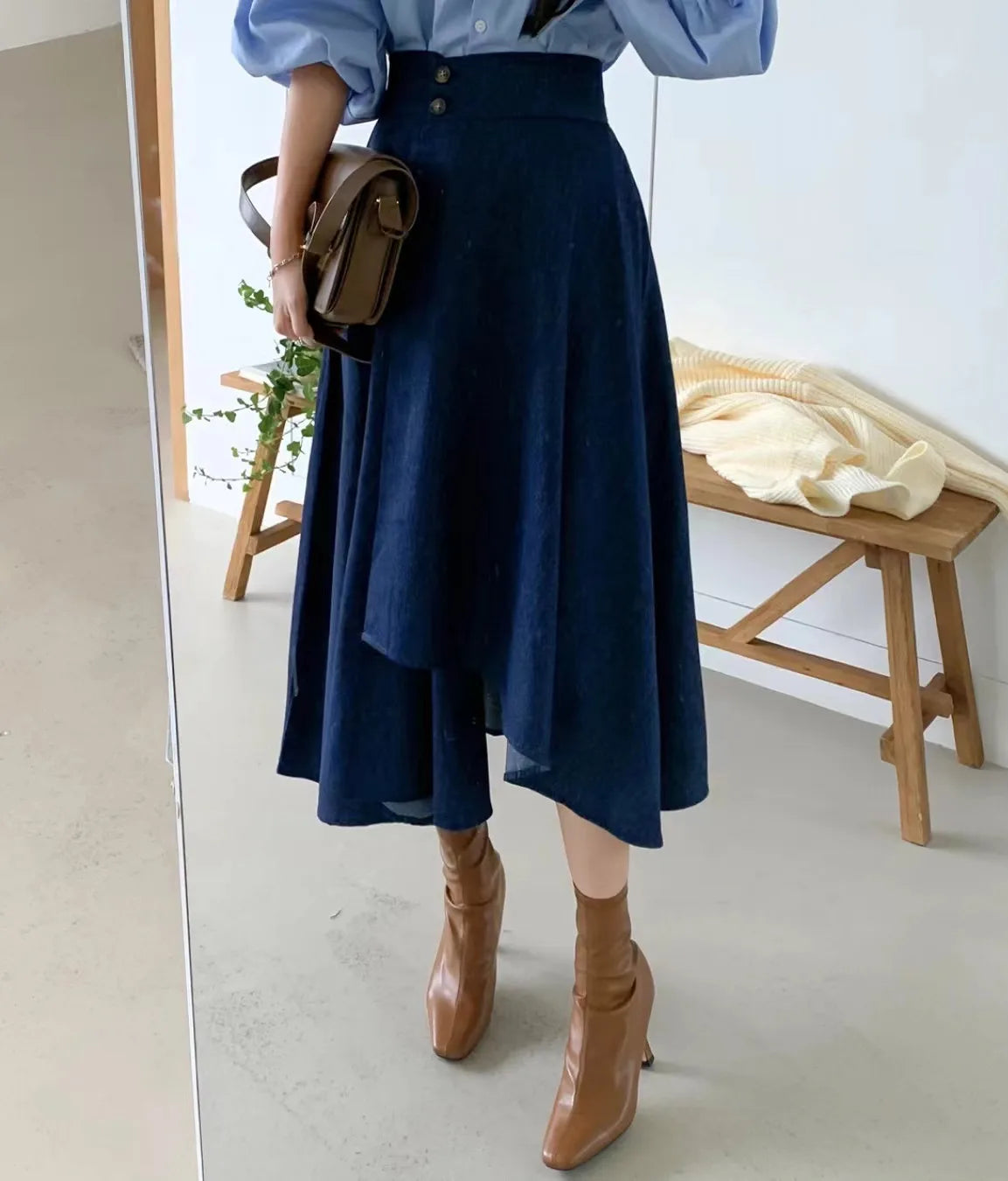 2Colors Korean style long sleeve blouses 2022 Spring Autumn womens Loose Pleated Chiffon tops and blouse Outwear Shirts(C0001)