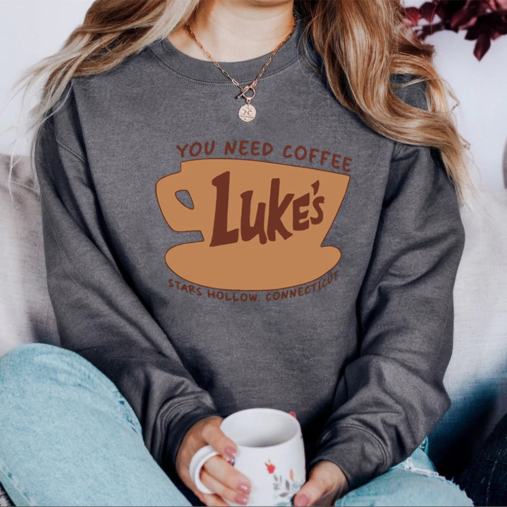 Stars Hollow Sweatshirt Lukes Coffee Shirt Retro Luke's Diner Shirt Tv Show Sweater Stars Hollow Pullover Sweatshirt Fans Gift