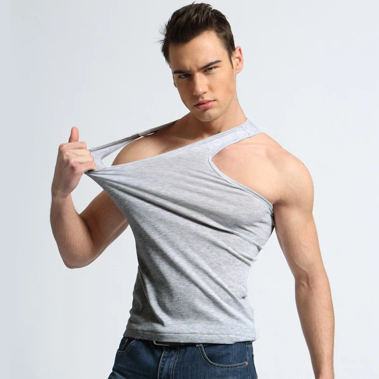 Men's Underwear Cotton Tank Top Men High Quality Bodybuilding Singlet Sleeveless Slim Fit Vest Men Tank Tops
