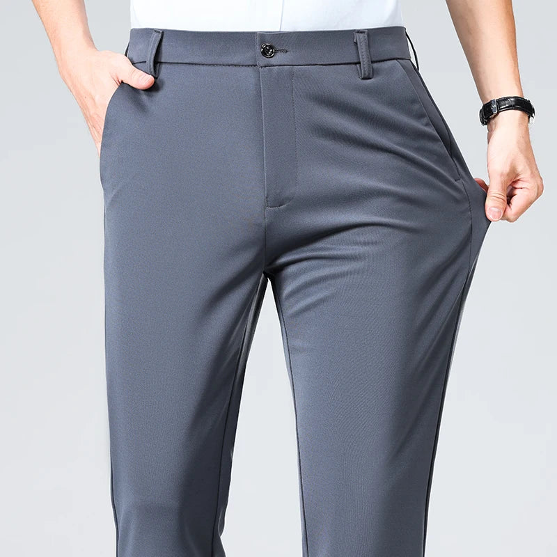 Spring Summer Mens Stretch Casual Pants Classic Business Dress Pants Khaki Suit Pants Formal Dress Pants Male Black Trousers