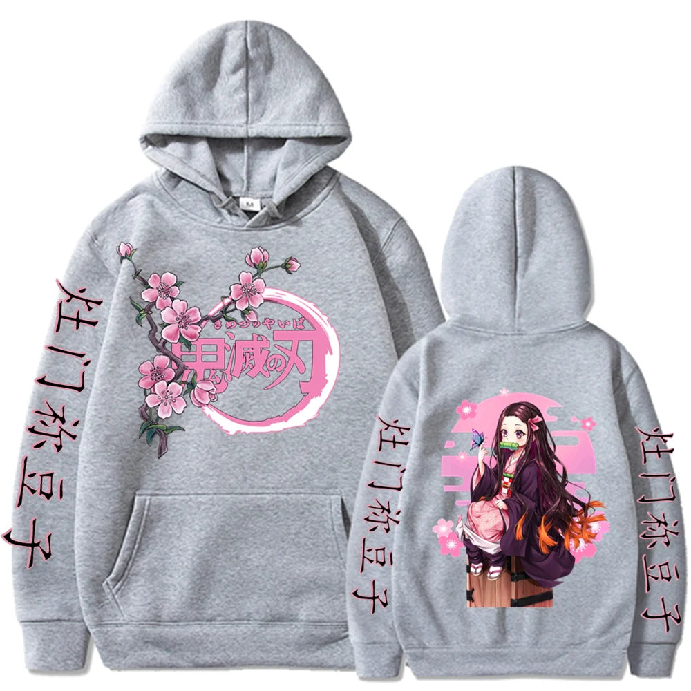 Kamado Nezuko Graphic Print Hooded Anime Demon Slayer Streetwear Men Women Hoodies Oversized Sweatshirt Harajuku Unisex Pullover